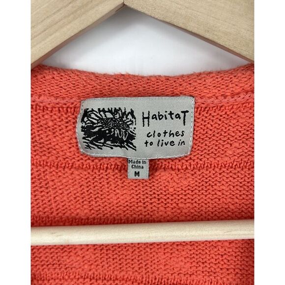 Habitat Clothes to Live In Orange Knit Vest Button Lagenlook Size Medium - Picture 5 of 5